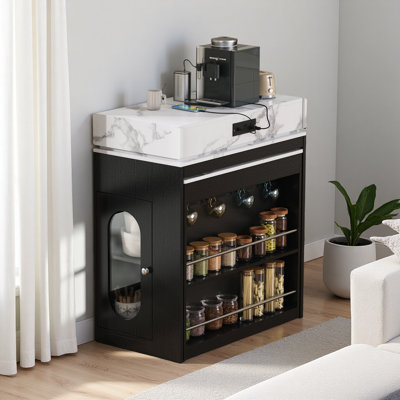 Extendable Dining Table With Folding Tabletop, Bar Table With Drawers And Power Outlet, Kitchen Island With Wheels And Hooks, Sideboard For Kitchen And Dining Room