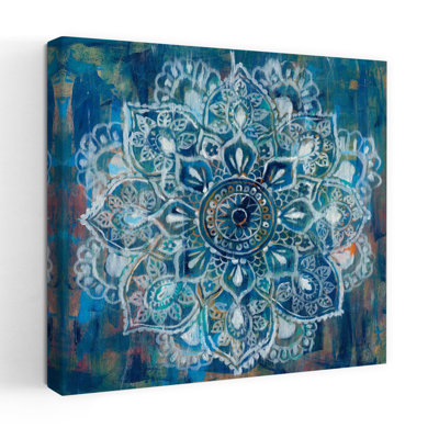 Bohemian Mandala In Blue Ii With Abstract Blue Art