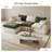 108" Cloud L-Shaped Modular Sectional Sofa, 2 Washable Cover Sets with Ottoman, Oversized Deep Seat Living Room Couch for DIY Color Switch, Boneless Style (White & Green)-1865112588
