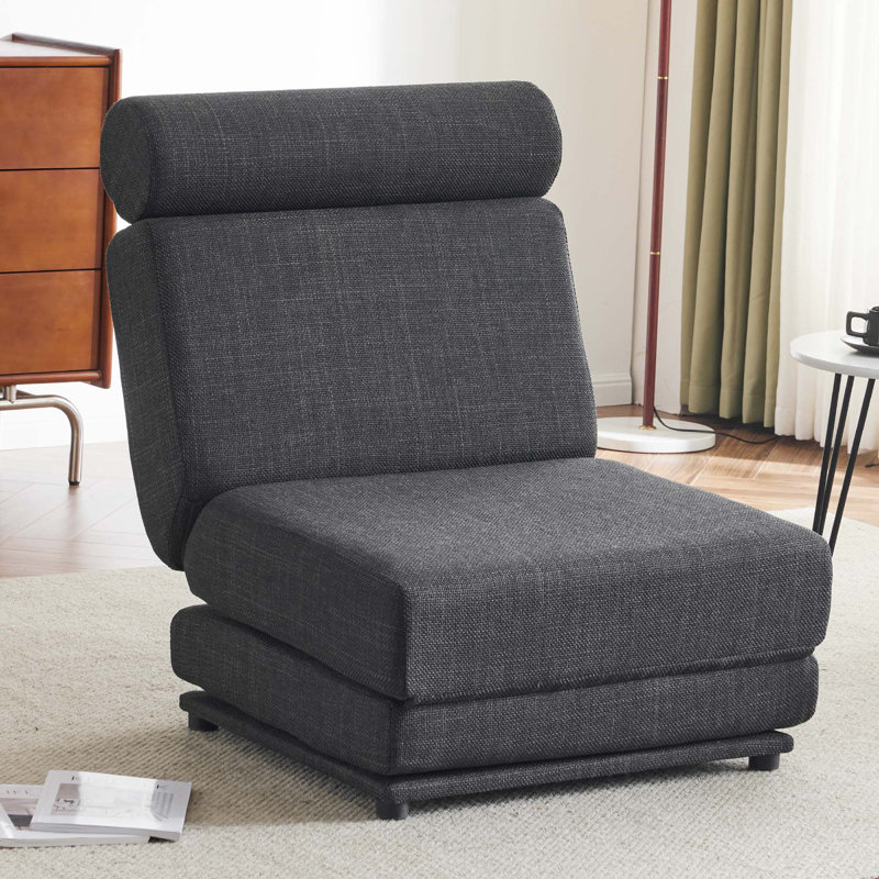 Canapé-lit simple pliable avec fauteuil, Gris foncé