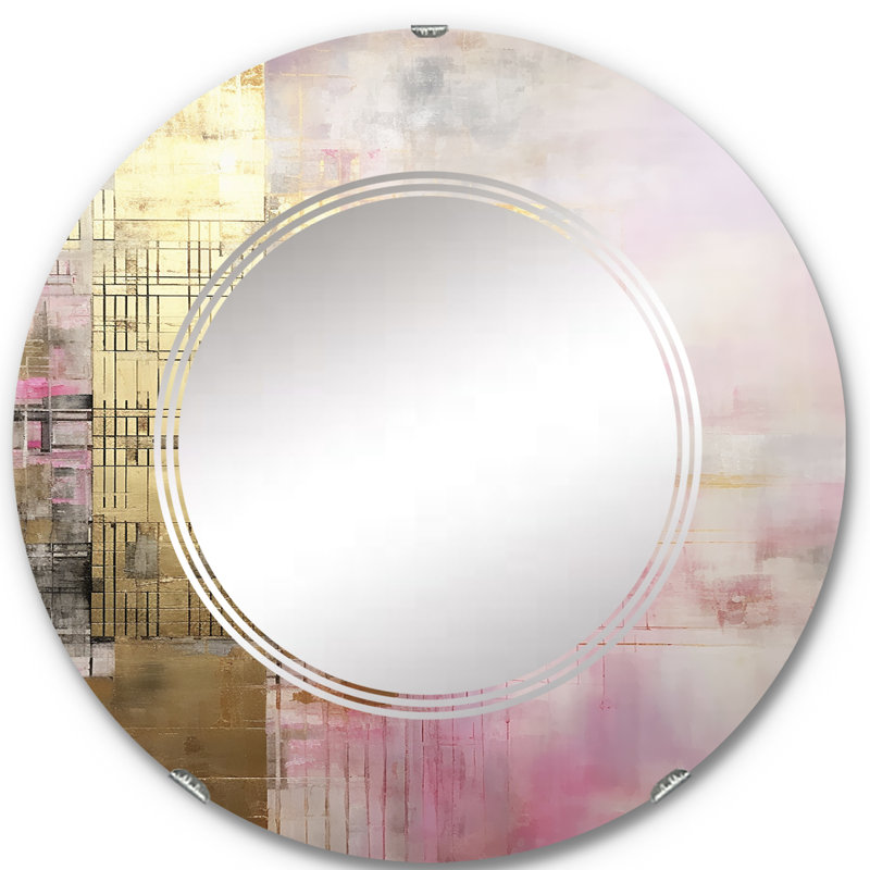 Molyneux - Miroir mural rond moderne, 24 po x 24 po