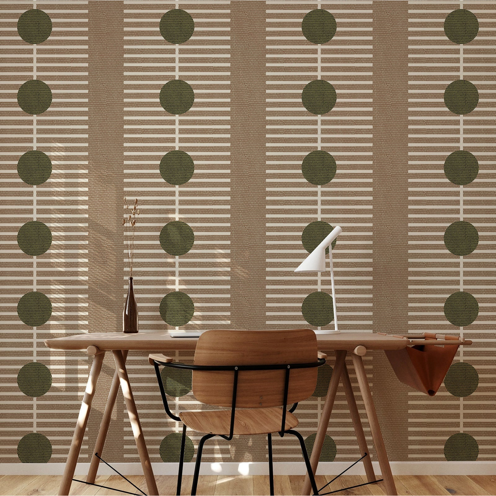 Nomalanga Self-Adhesive Wallpaper, Cocoa/Olive, Self-adhesive