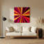 Art mural rigide en métal rouge 25-1135001451