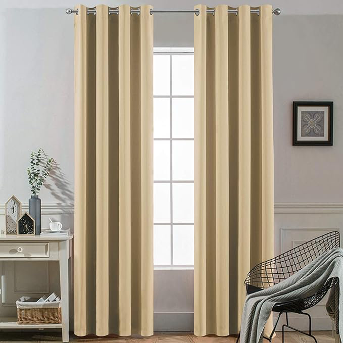 Burnt Orange Thermal Insulated Blackout Curtain Panels, 52W x 96L
