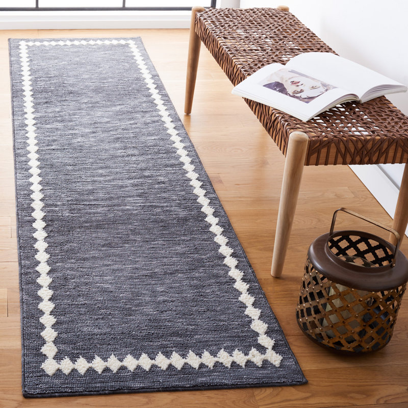 Tapis gris / ivoire Ouray, Tapis de couloir 2 pi 3 po x 6 pi