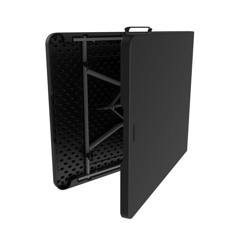Table pliante pliée 6 pi Lifetime - noire, Noir/gris