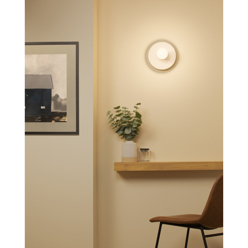 Ceramic Flush Mounted Sconce, Bisque