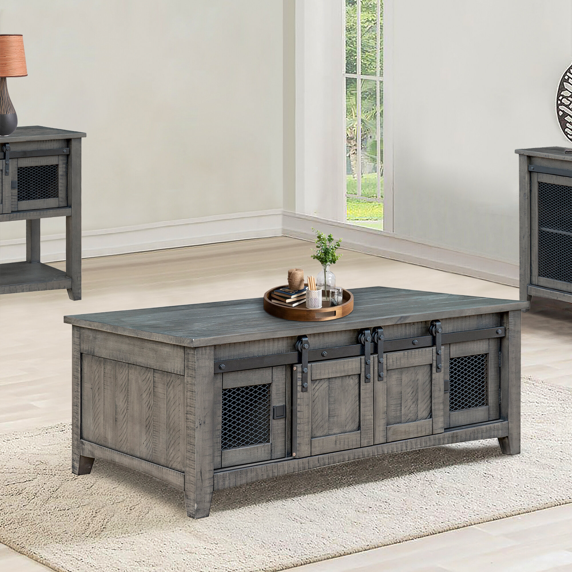 Rosalind Wheeler Kingsdown Solid Wood Coffee Table with Storage | Wayfair