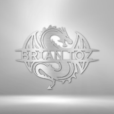 Personalized Celtic Dragon Monogram Steel Sign Steel Art Wall Metal Decor
