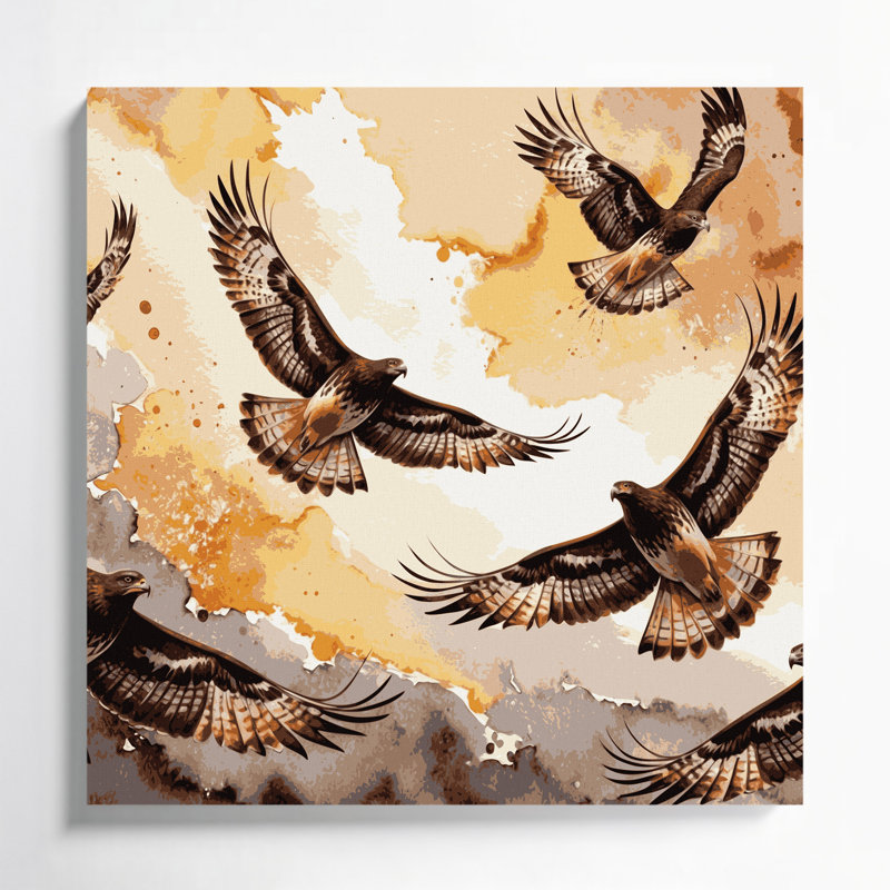 Art mural sur toile beige, H 16 po x l 16 po