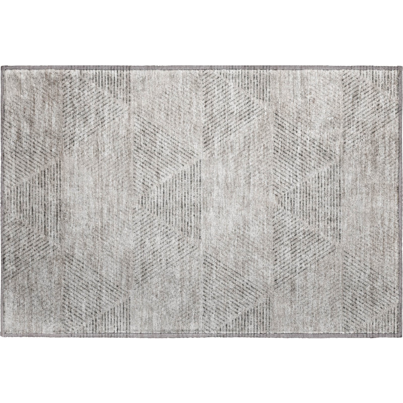 Premium Machine Washable Prisco Taupe Rug, Rectangle 1'8" x 2'6"