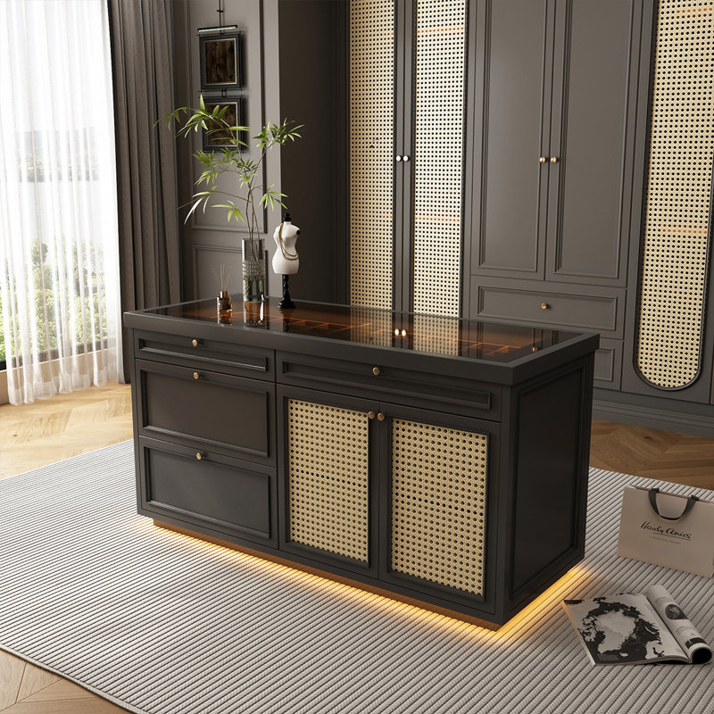 62.99"Black rectangular jewelry storage display cabinet