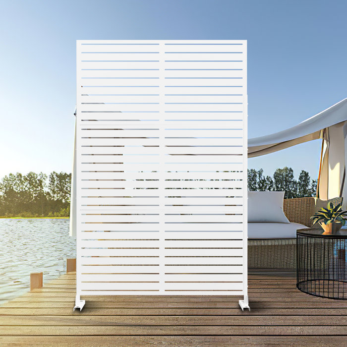 White Metal Outdoor Privacy Screen by MAYEERTY