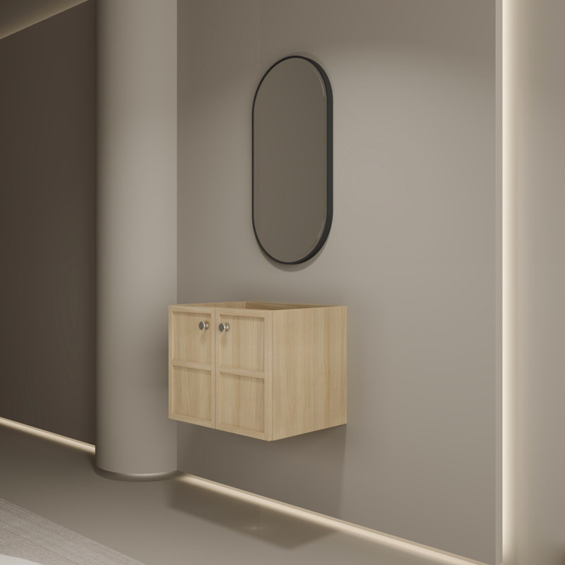 Meuble-lavabo mural de 24 po avec 2 portes à fermeture en douceur, fabrication en contreplaqué durable pour les salles de bain modernes