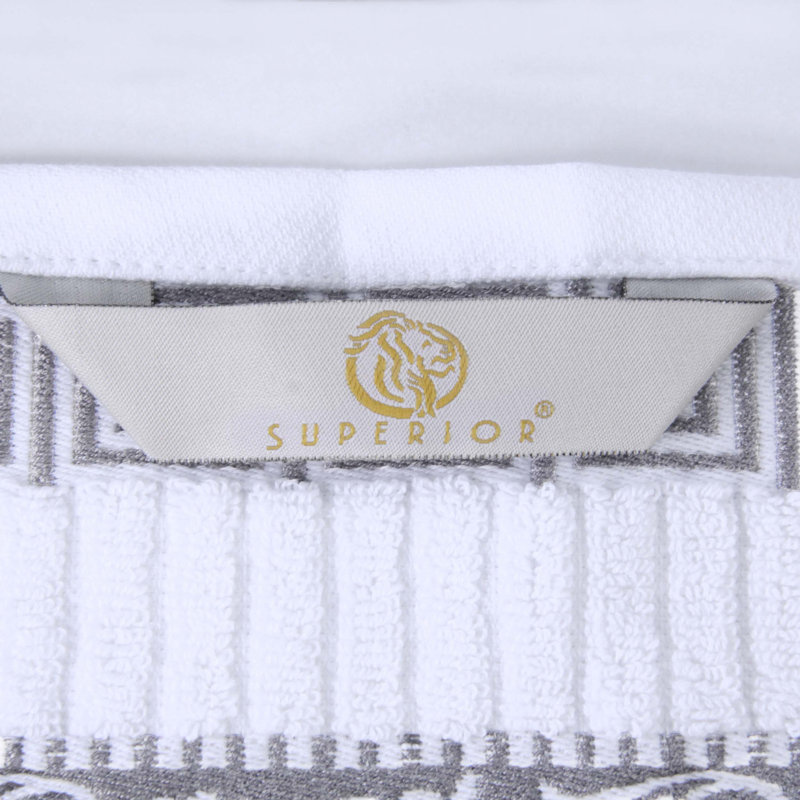 Athens White and Chrome Cotton 8-Piece Towel Set
