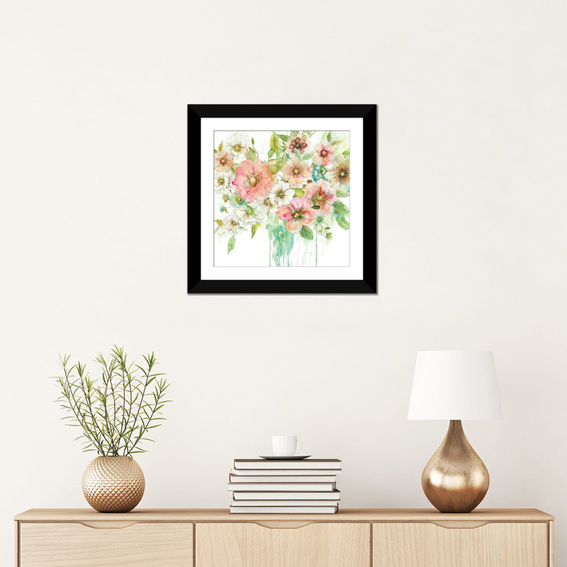 «Luscious Bouquet» par Carol Robinson - Estampe numérique sur toile tendue avec châssis, H 16 po x l 16 po x P 1 po, Blanc