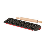 Ravioli Tray Non Stick with Wooden Rolling Pin