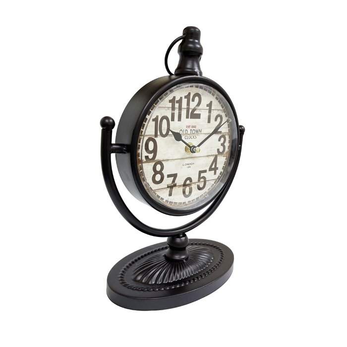 Winston Porter Traditional Analog Quartz Tabletop Clock In Brown 