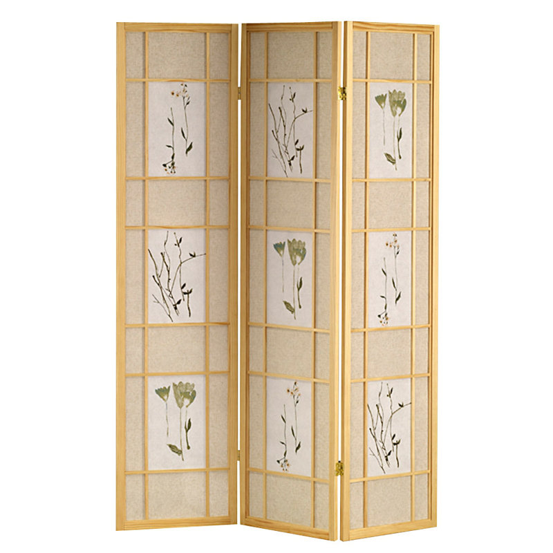 Cloison pliante en bois massif Boothbay, 4, Naturel