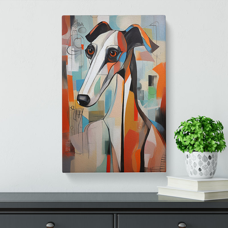 Whippet Abstract - Print, 50cm H x 35cm W x 3cm D