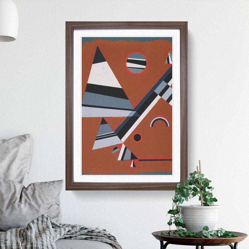 Composition Vol.1 by Wassily Kandinsky - Picture Frame Painting, Walnut, 90cm H x 65cm W x 2cm D