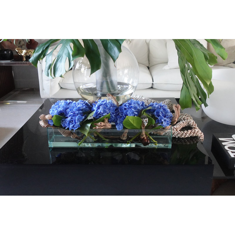 Hydrangeas and Driftwood in Vase