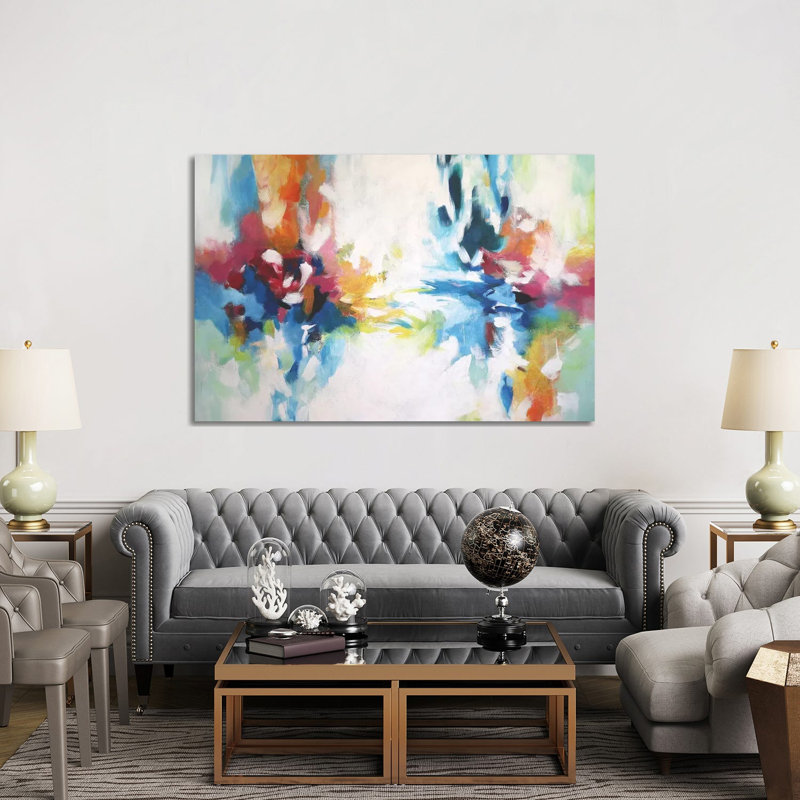 «Abstract Garden VIII» par Radiana Christova, reproduction d'art sur toile tendue, H 40 po x l 60 po x 1,5 po