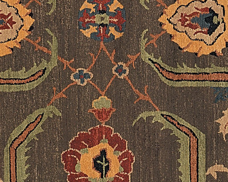 Kilkenny Wool Oriental Area Rug in Brown/Red/Black, Rectangle 8' x 10'