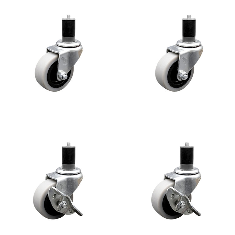 4-Piece Thermoplastic Rubber Caster Set