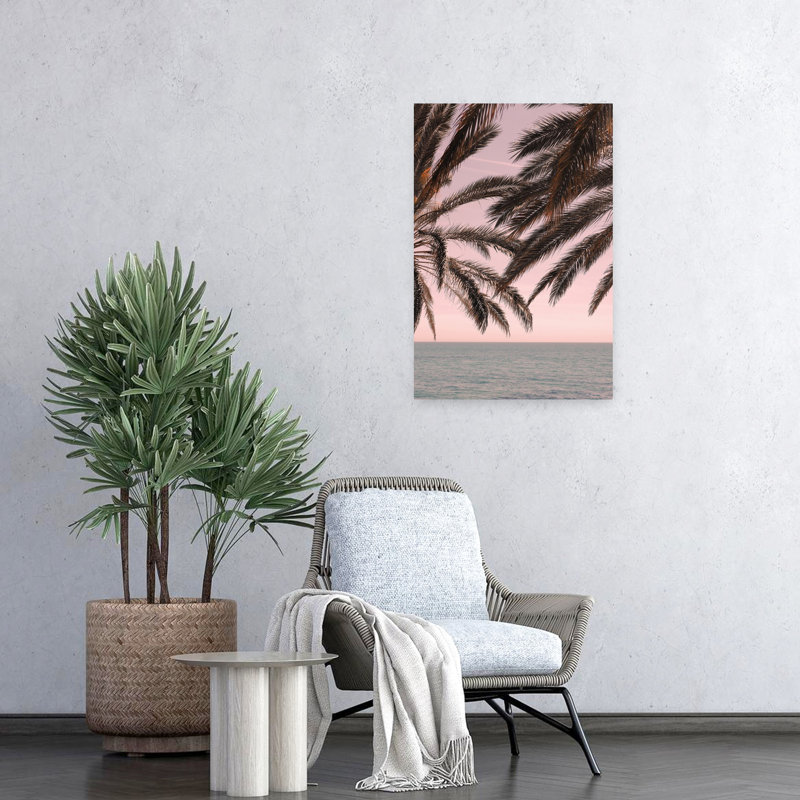 Art contemporain, palmier abstrait, art côtier, H 24 po x l 16 po