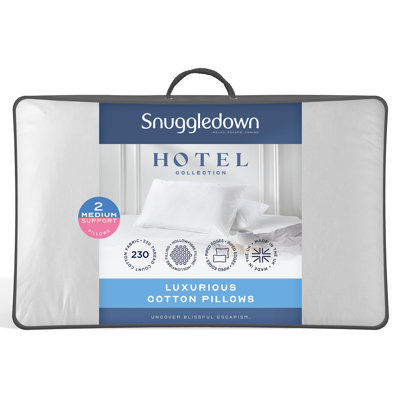 Snuggledown Luxurious Cotton Medium Support Pillow – Premium Natural Fill for Everyday Comfort