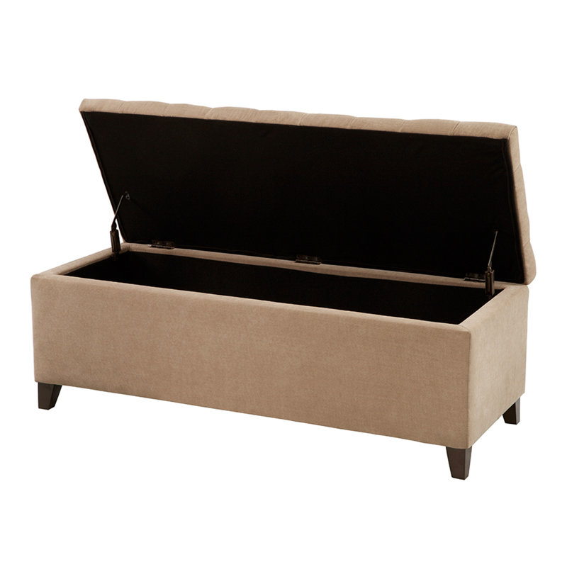 Tufted Top Soft Close Storage Bench, Sable