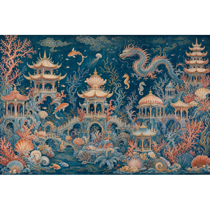 Papier peint mural Chinoiserie, 200 po x 120 po, Non tissé