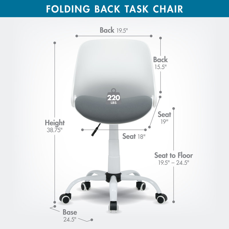 Courtright Polyester Blend Task Chair, Gray