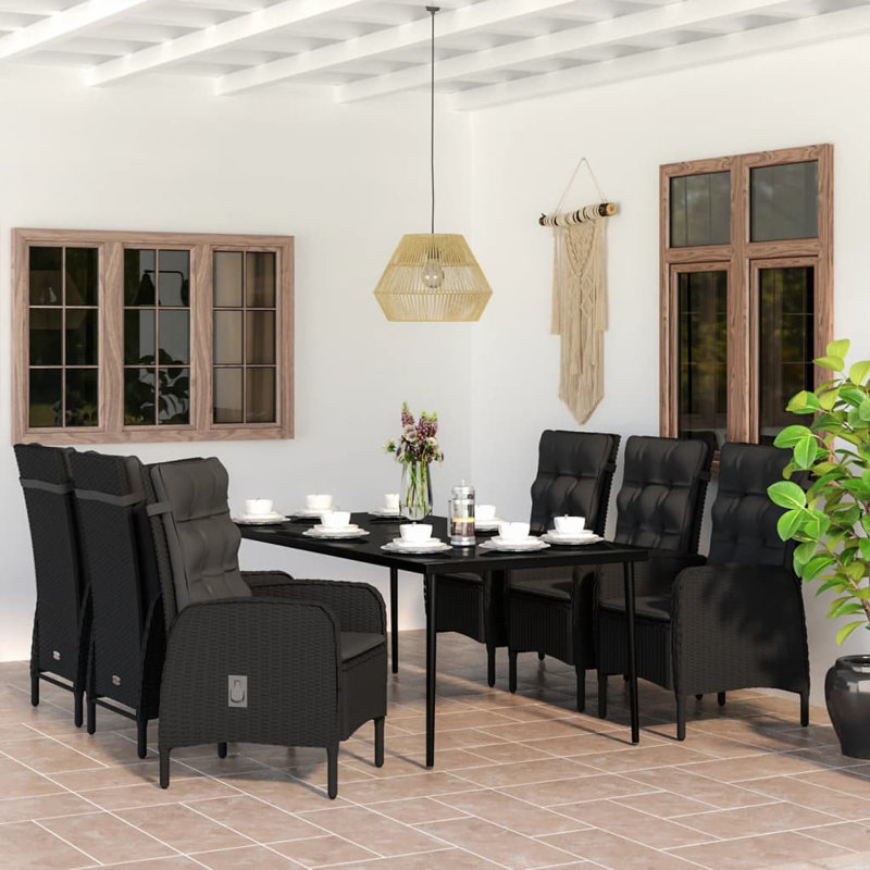 Ensemble bistro 2 personnes Caitlyn-Rose, Noir, 6, H 29,1 po x l 55,1 po x P 27,6 po