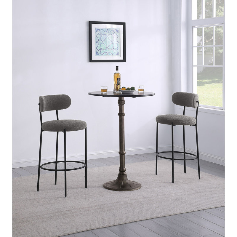 Ensemble de 2 chaises de bar Concord Grey Boucle, Gris