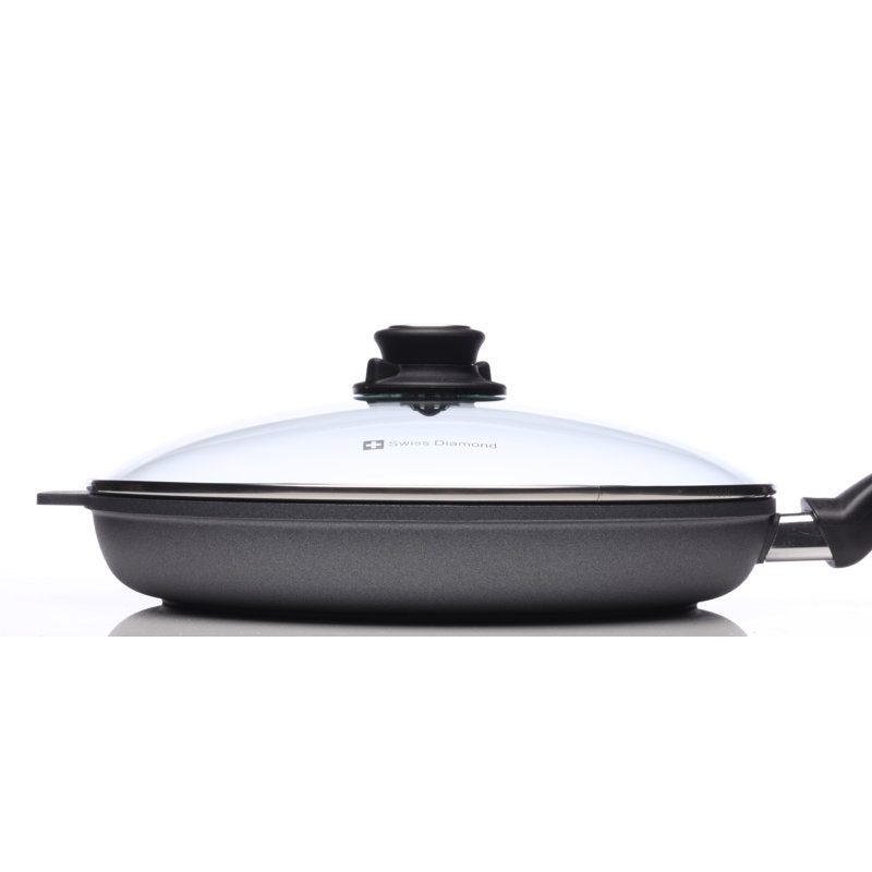 Non Stick Aluminum Frying Pan with Lid, 11" Diameter
