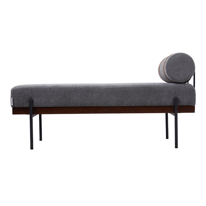Betzy Linen Upholstered Bench, Dark Grey