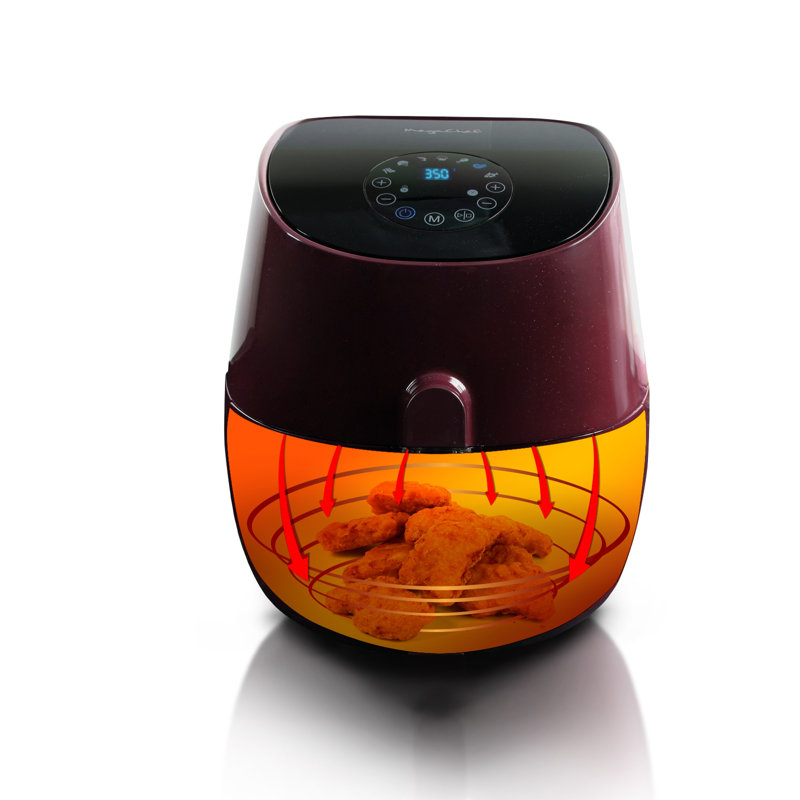 Burgundy Electric 3.5 Quart Air Fryer and Multi-Cooker