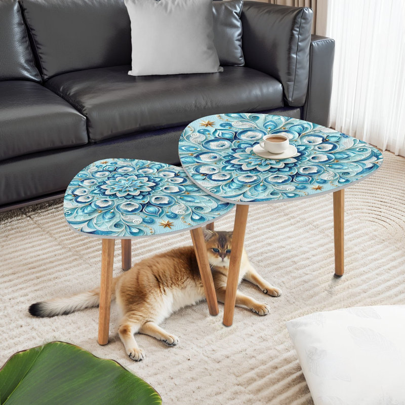 Ensemble de 2 tables basses gigognes Triangle