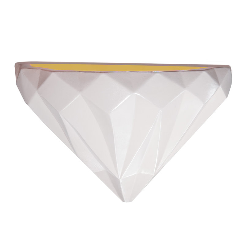 Bary Ceramic Flush Mounted Sconce, LED, Matte White/Champagne Gold