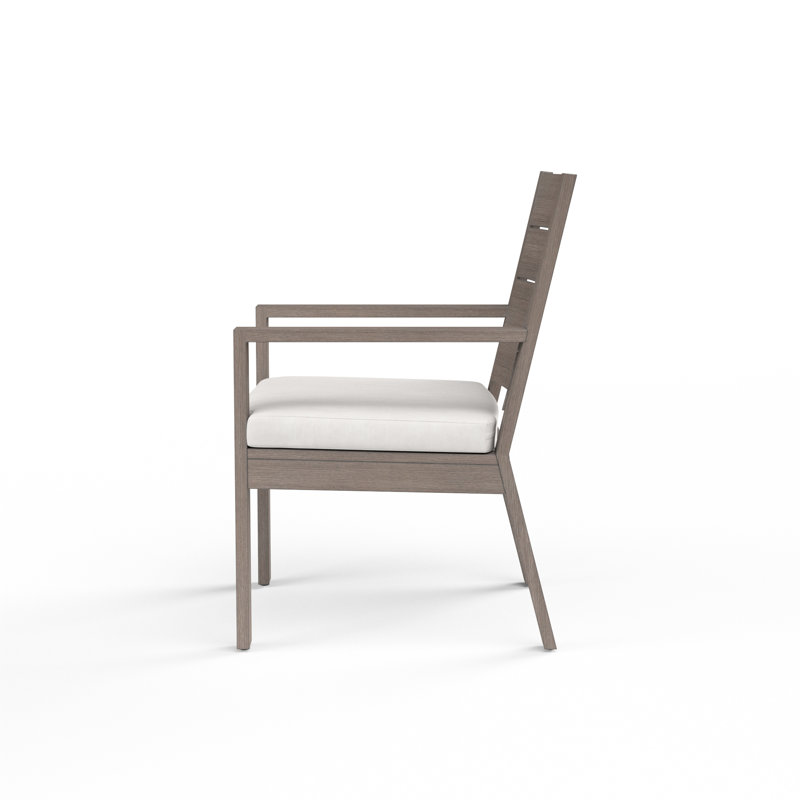 Laguna Outdoor Dining Armchair with Cushion, Canvas Flax Sunbrella® Canvas