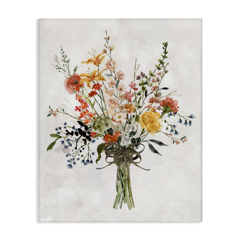 "Enchanting Floral Bouquet", art mural par Carol Robinson, H 30 po x l 24 po