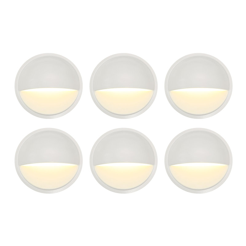 Paquet de 6 lumières d'extérieur à DEL pour paupières à basse tension pour l'extérieur, 3000 K, Blanc