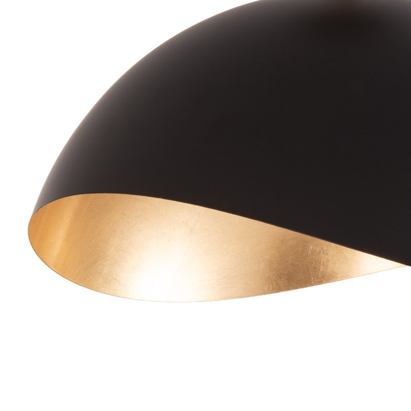 Lampe sur pied à arc 92 po à intensité variable Luna Bella, Noir et or