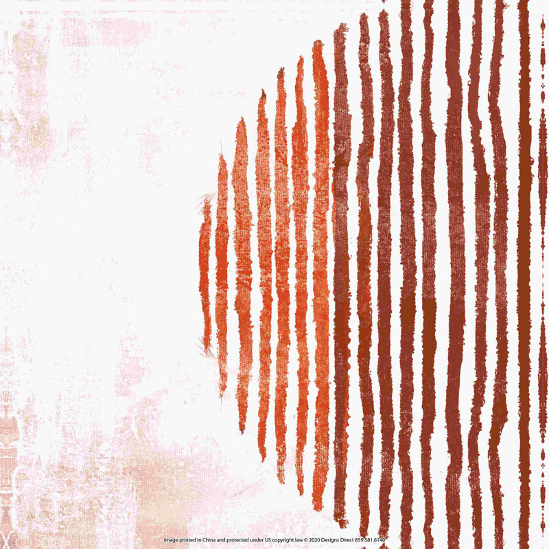 Terracotta Circle Lines 2 - Toile tendue, art textuel, H 12 po x l 12 po