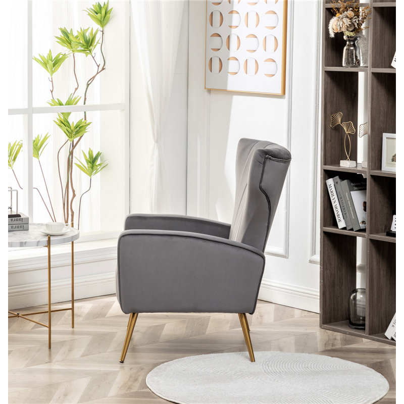 Ceijay Velvet Armchair, Gray Velvet