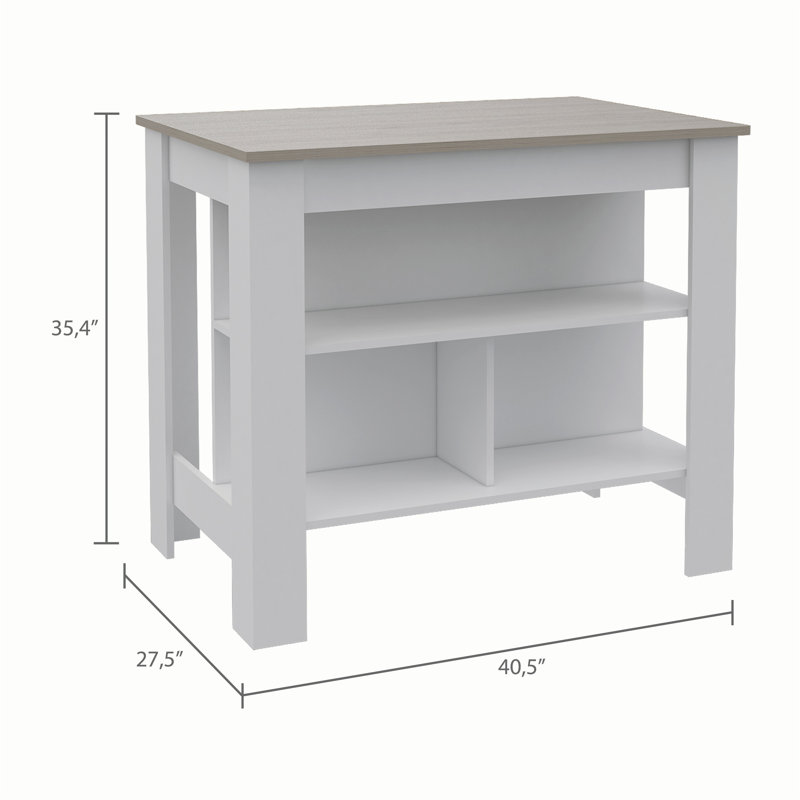 Îlot de cuisine antibactérien polyvalent avec rangement abondant et construction stable, Gris