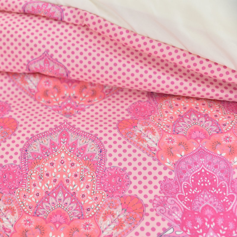 Ensemble de housse de couette Aimee St Hill Blooms, Rosé doux, Housse de couette simple / simple TG et 1 taie dé