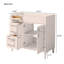 Armoire de rangement de salle de bain autoportante 36 po, meuble-lavabo à cadre en bois massif avec 2 tiroirs, tiroir basculant et tablette réglable en hauteur (lavabo non inclus)